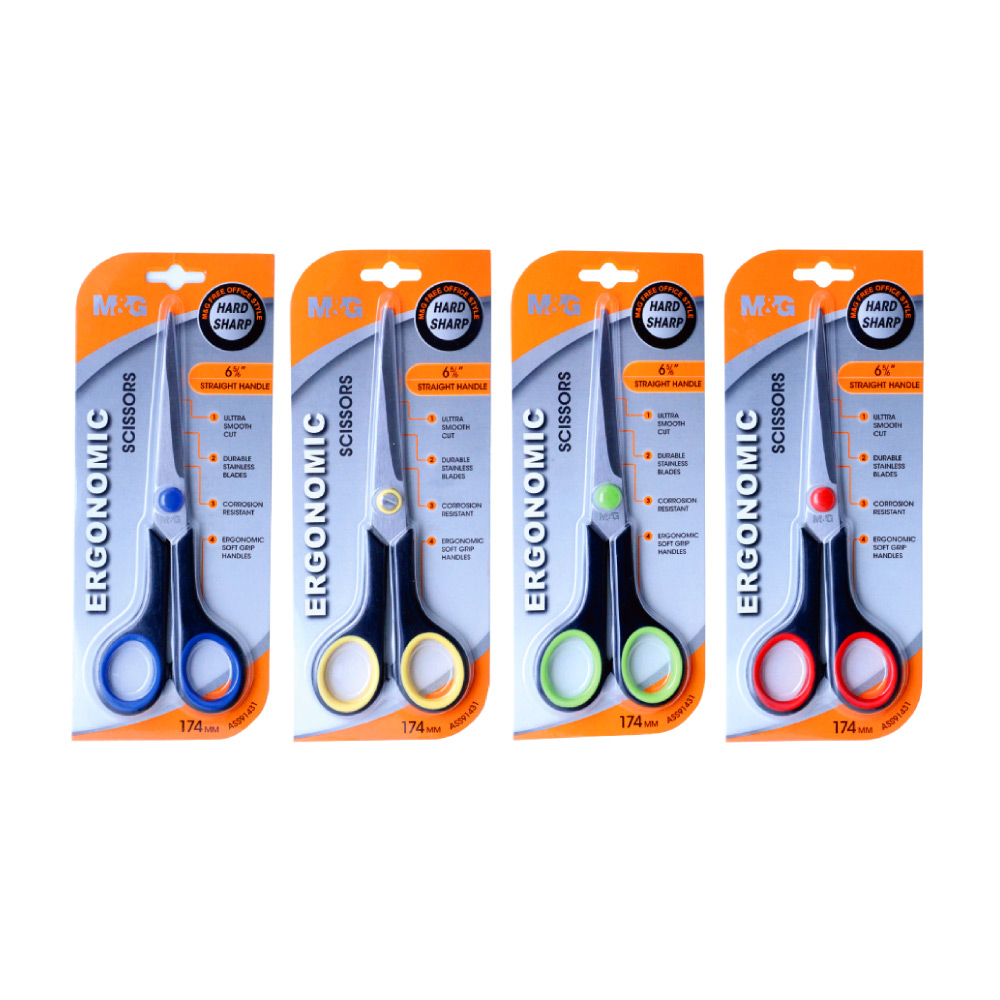 M&G ERGONOMIC SCISSORS 174MM ( STRAIGHT HANDLE )